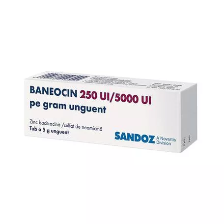 Baneocin, 250ui/5000ui/g, 5g, unguent, Sandoz