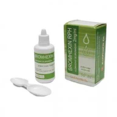 Bromhexin, picături orale/soluție orală, 2mg/ml, 50ml, Rompharm
