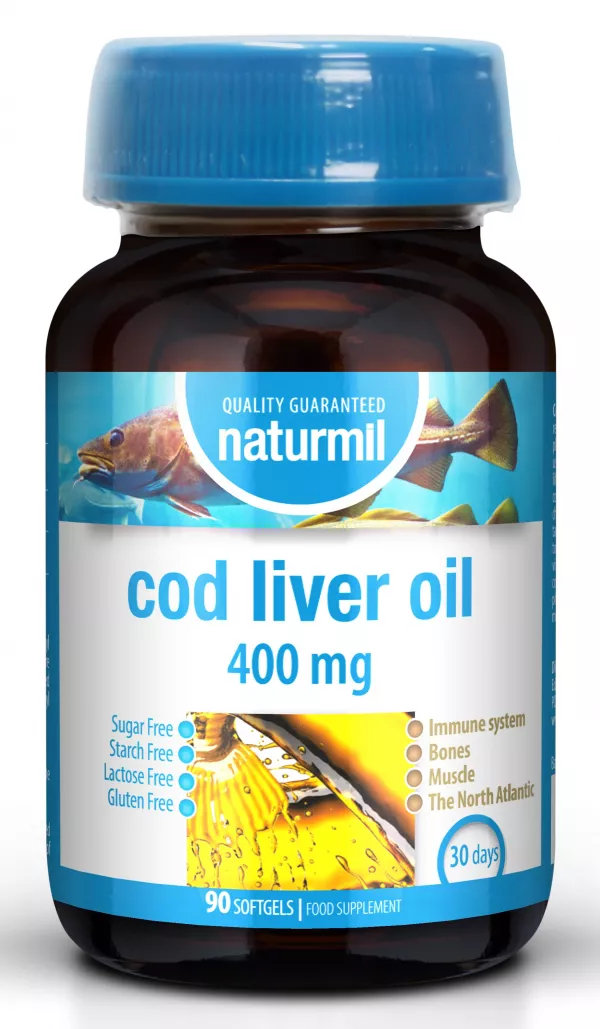 Cod Liver Oil 400 mg, 90 capsule gelatinoase moi