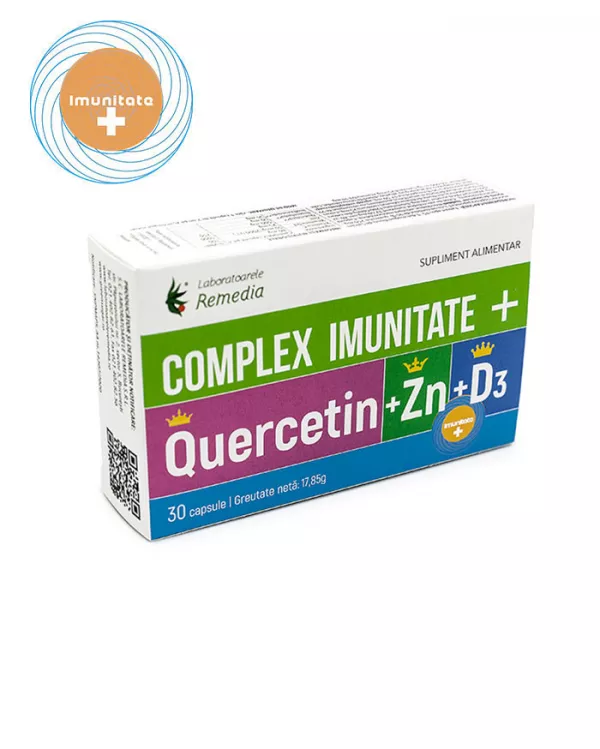 Complex Imunitate Quercetin + Zn + D3, 30 capsule, Remedia