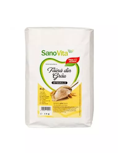 Făină integrală de grâu 1kg, SanoVita