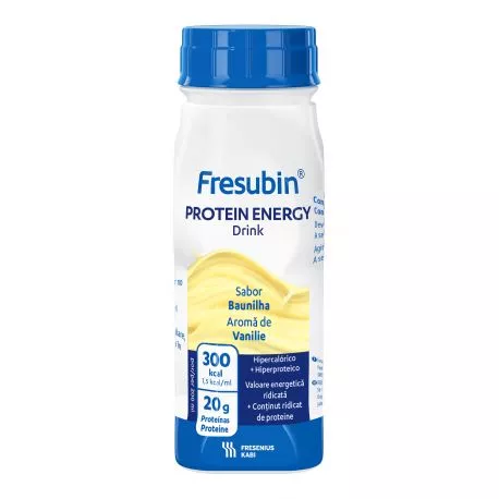 Fresubin Protein Energy Drink, băutură energizantă vanilie, 4 x 200ml, Fresenius Kabi