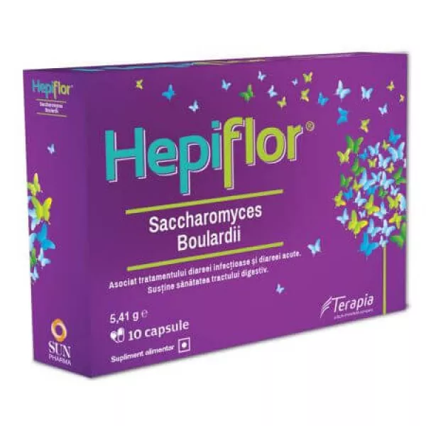 Hepiflor saccharomyces boulardii 250mg, 10 capsule, Terapia