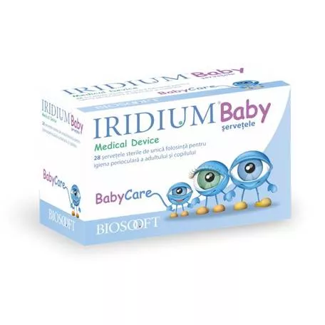 Iridium baby servetele oculare sterile, 28 bucati, BioSooft
