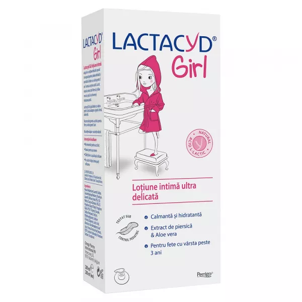 Lotiune intima ultra delicata pentru fete de la 3 ani Lactacyd, 200 ml, Perrigo