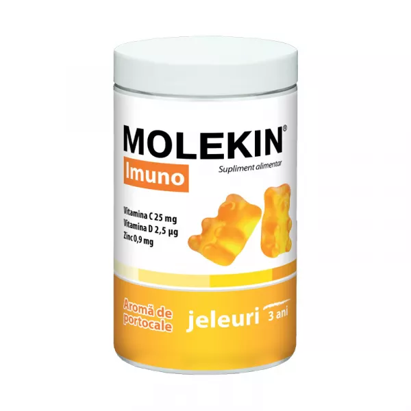 Molekin Imuno cu aromă de portocală 3 ani+, 60 jeleuri, Zdrovit