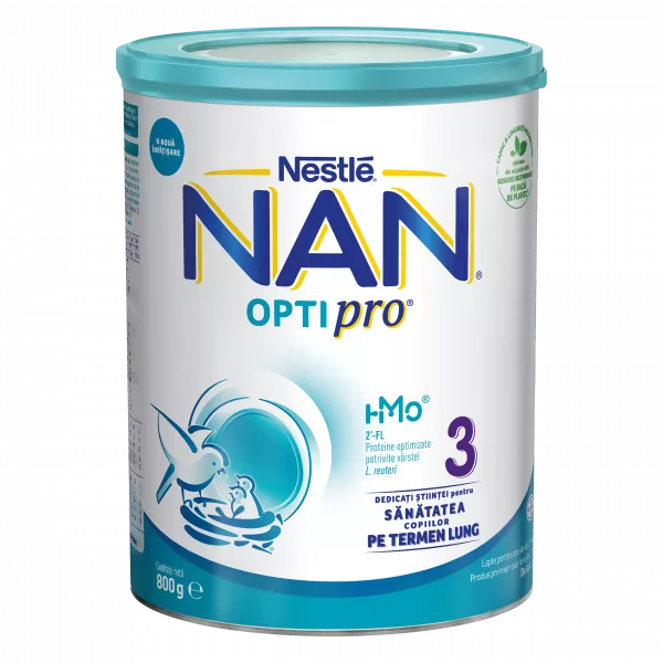 Nestle Nan 3 Optipro hmo 800g, de la 1 an