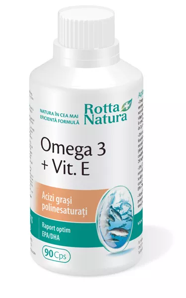 Omega 3 1000mg + Vitamina E, 90 capsule, Rotta Natura