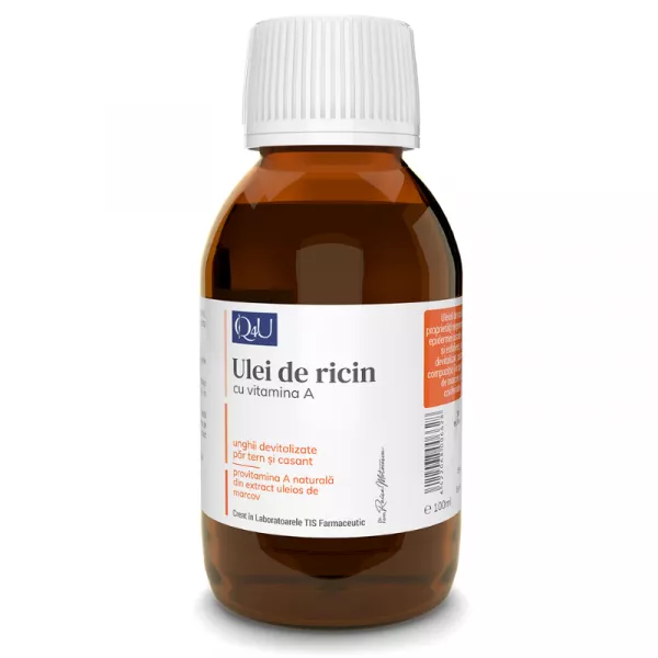 Q4U Ulei de ricin cu Vitamina A, 100 ml, Tis