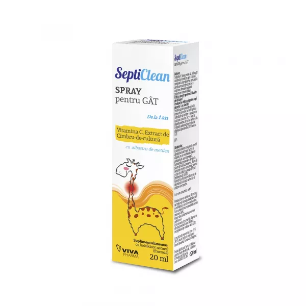 Septiclean spray pentru gât, 20 ml, Viva Pharma