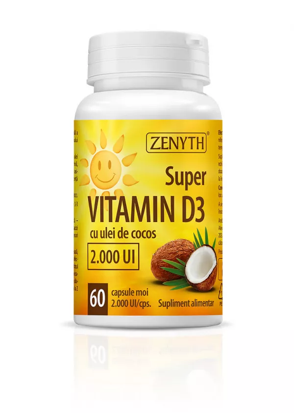 Super Vitamin D3, 2000 UI, 60 capsule