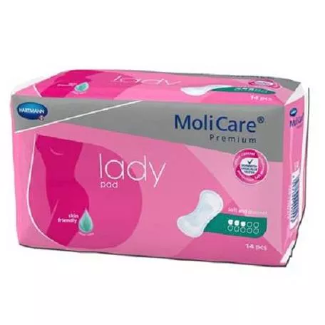 Tampoane MoliCare Premium lady pad incontinenta urinara usoara 3 picaturi, 14 bucati, Hartmann
