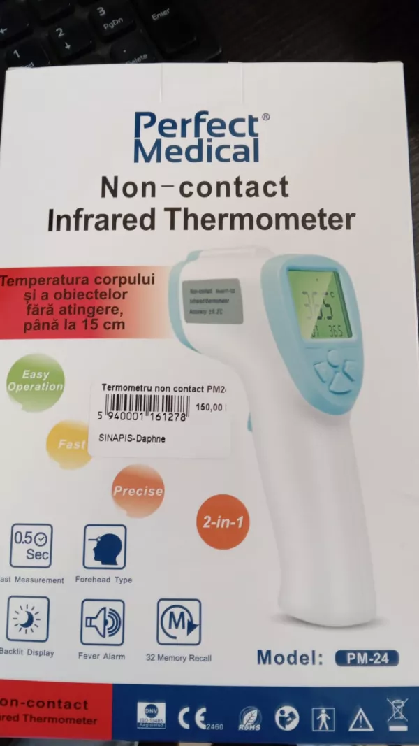 Termometru cu infraroșu non-contact, PM-24, Perfect Medical