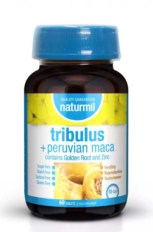Tribulus 350mg + Maca 350mg, 60 tablete, Naturmil