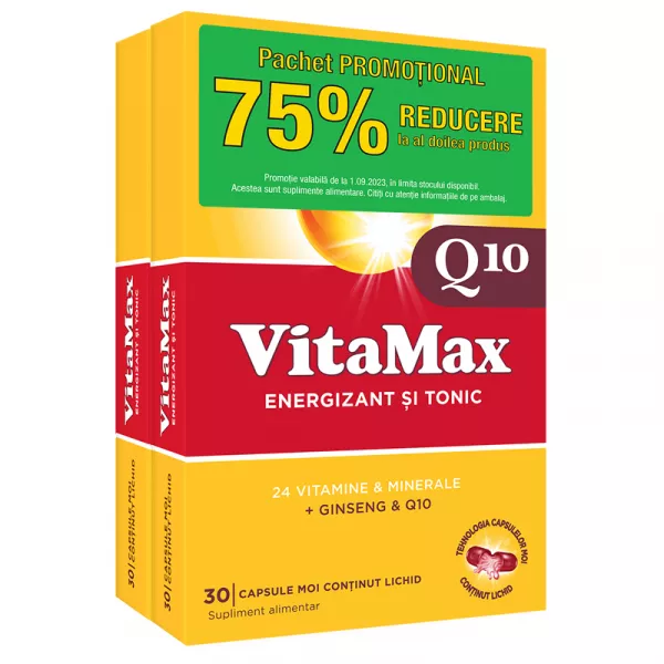 Vitamax Q10 30+30cpr la 75% reducere