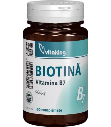 Vitamina B7 (biotina), 900 mcg, 100 capsule, Vitaking