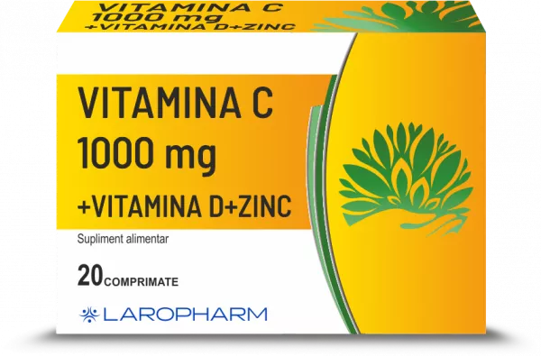 Vitamina C 1000mg + Vitamina D + Zinc 20 comprimate