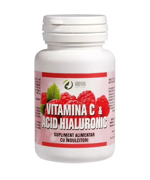 Vitamina C & Acid Hialuronic, 30 comprimate masticabile