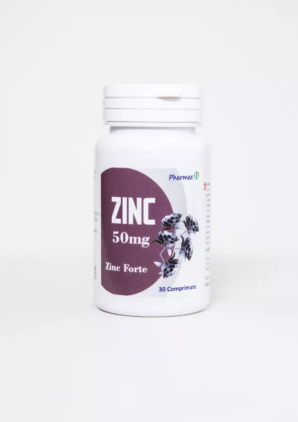 Zinc forte 50mg, 30 comprimate, Pharmex