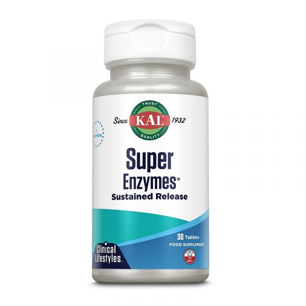 Enzime digestive Super Enzymes Kal, 30 tablete, P18846...