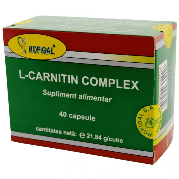 l-carnitina hofigal pret L-Carnitin Complex, 40 capsule, Hofigal HOFIGAL SLABIRE SI