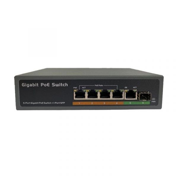Switch PoE Gigabit industrial 4 + 1 + 1 porturi KMW KM-PoE0401GS-65