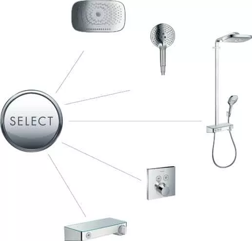 Baterii dus - Baterie dus cu termostat Hansgrohe ShowerSelect, montaj incastrat, 2 functii, necesita corp ingropat, laguna.ro