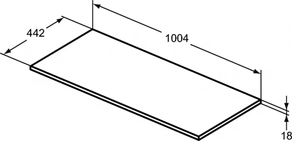 Dulapuri baza si blaturi lavoar - Blat lavoar Ideal Standard Connect Air 100 x 44 cm, gri deschis lucios, rama alb mat, laguna.ro