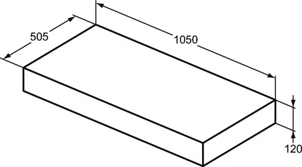 Dulapuri baza si blaturi lavoar - Blat pentru lavoar Ideal Standard Adapto 105x50,5x12 cm, gri, laguna.ro