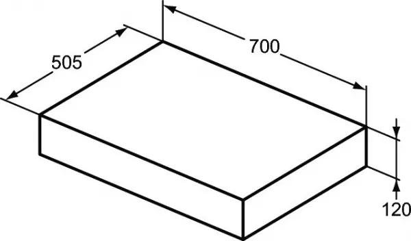 Dulapuri baza si blaturi lavoar - Blat pentru lavoar Ideal Standard Adapto 70x50,5x12 cm, gri, laguna.ro