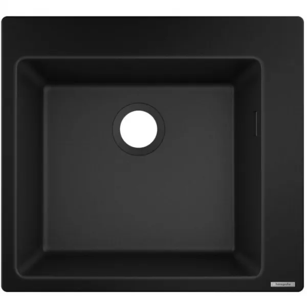 Chiuveta bucatarie SilicaTec Hansgrohe S510-F450, 54x49 cm cu o cuva, graphite black