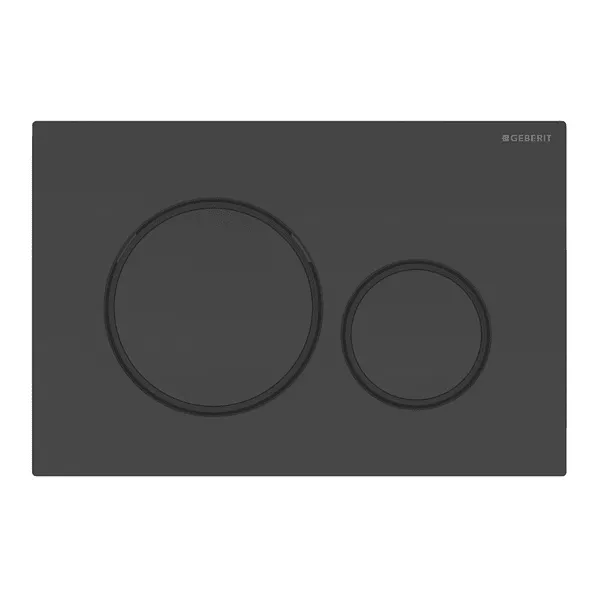 Clapete de actionare - Clapeta de actionare Geberit Sigma 20, corp negru lucios, inele negru mat, laguna.ro