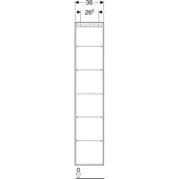 Dulapuri baza si blaturi lavoar - Dulap inalt tip coloana Geberit One 36 x 180 x 29 cm, nuc american Hickory, laguna.ro