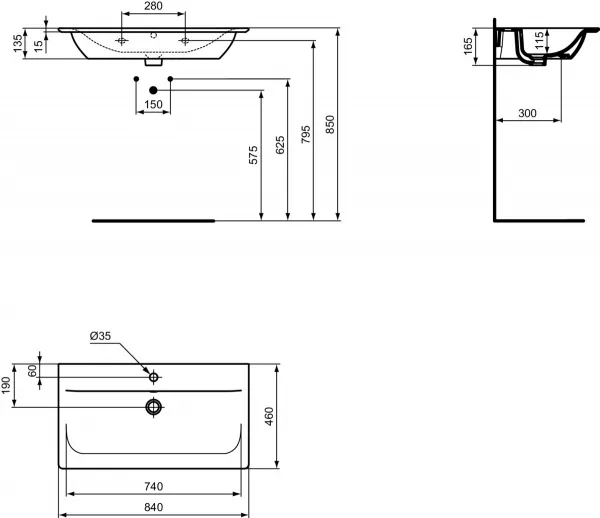 Lavoare - Lavoar Ideal Standard Connect Air 84x46 cm, montare pe mobilier, alb, laguna.ro