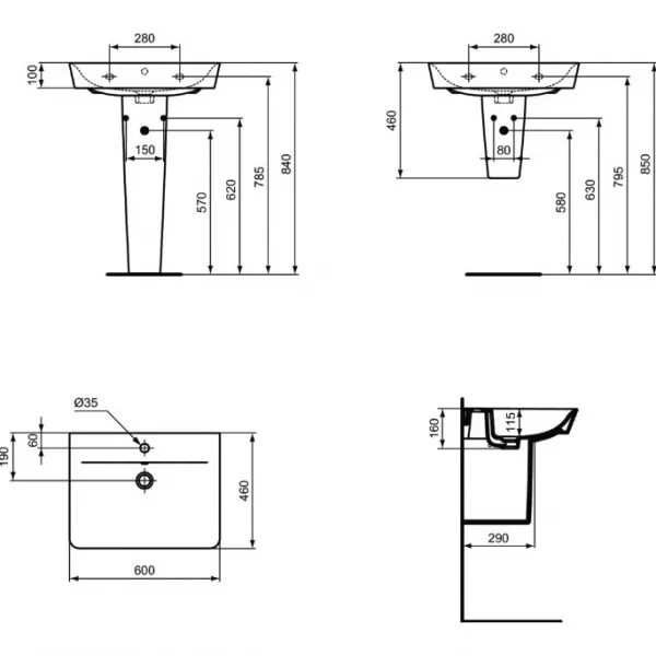 Lavoare - Lavoar Ideal Standard Connect Air Cube 60x46 cm, alb, laguna.ro