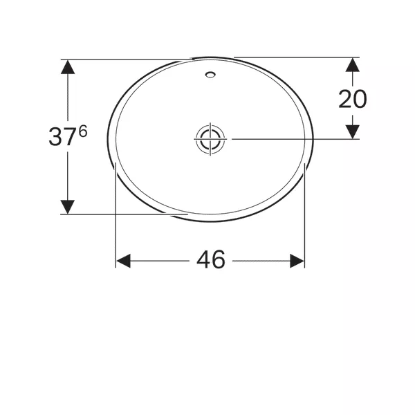 Lavoare - Lavoar oval Geberit Variform 50x40 cm, cu preaplin, montaj incastrat, alb, laguna.ro