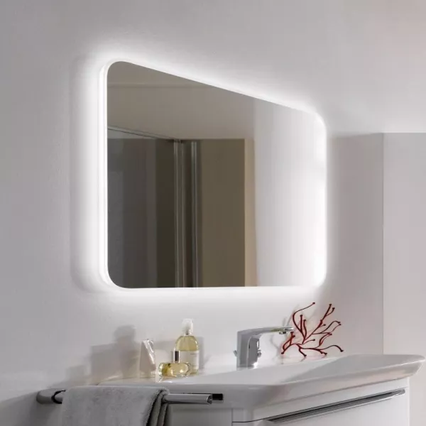 Oglinzi baie, oglinzi cosmetice si corpuri de iluminat - Oglinda cu iluminare Led si dezaburire Geberit MyDay 100 x 70 cm, laguna.ro