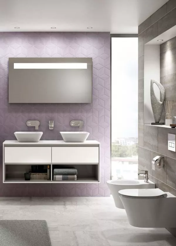 Oglinzi baie, oglinzi cosmetice si corpuri de iluminat - Oglinda cu iluminare superioara si dezaburire Led Ideal Standard Mirror&Light 120x70 cm, reversibila, laguna.ro