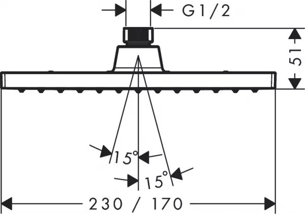 Brate si palarii de dus - Palarie de dus Hansgrohe Vernis Shape 230, 1 jet, negru mat, laguna.ro