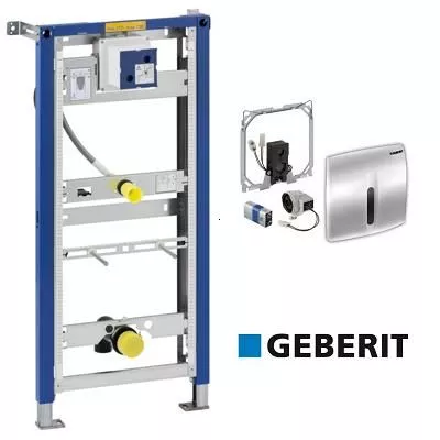 Cadre incastrate  - Set Geberit Duofix pentru urinal cu cadru si clapeta actionare electronica cu infrarosu, crom, laguna.ro