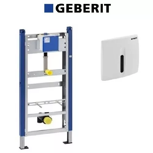 Set Geberit Duofix pentru urinal cu cadru si clapeta actionare electronica cu infrarosu, alb