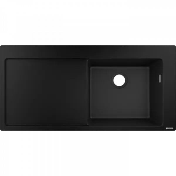 Chiuvete bucatarie - Set Hansgrohe Sink Combi C51-F450-08, chiuveta SilicaTec 105x51 cm, cuva dreapta graphite black si baterie cu doua elemente si dus extractibil, laguna.ro