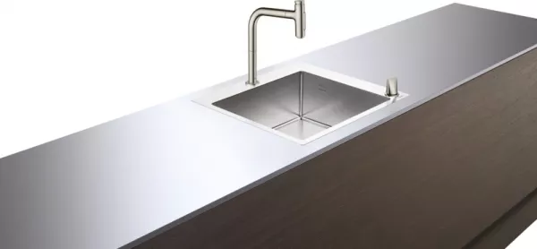 Chiuvete bucatarie - Set Hansgrohe Sink Combi C71-F450-06, chiuveta inox 55 cm si baterie cu dus extractibil, inox, laguna.ro