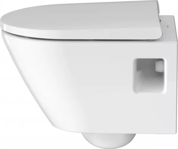 Seturi vase wc - Set vas wc suspendat Duravit D-Neo Compact Rimless 48x36 cm si capac cu inchidere lenta, alb, laguna.ro