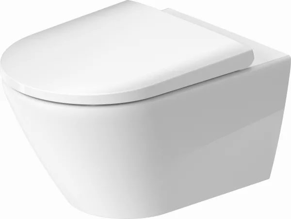 Set vas wc suspendat Duravit D-Neo Rimless 54x37 cm si capac cu inchidere lenta, alb