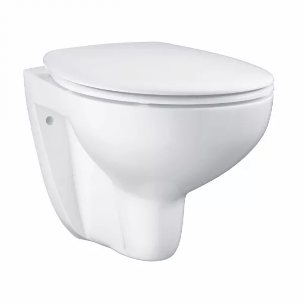 Set vas wc suspendat Grohe Bau Ceramic Rimless 53x37 cm cu capac inchidere lenta
