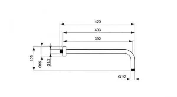 Sisteme de dus incastrate - Sistem de dus incastrat termostatat Ideal Standard Ceratherm 100, 2 functii, crom, laguna.ro