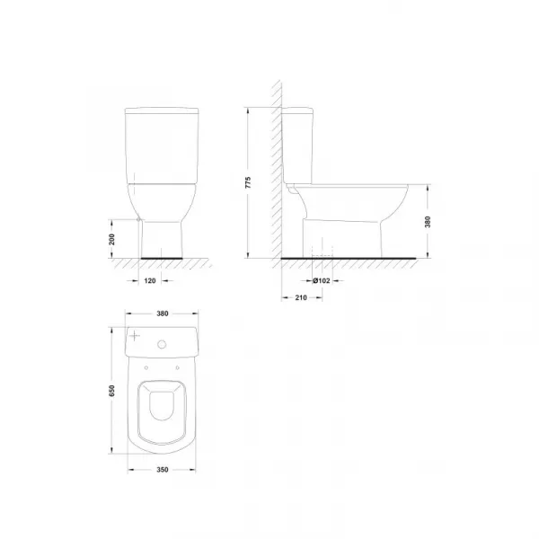 Vase wc - Vas wc pe pardoseala Gala Smart 65x35 cm, scurgere verticala, laguna.ro