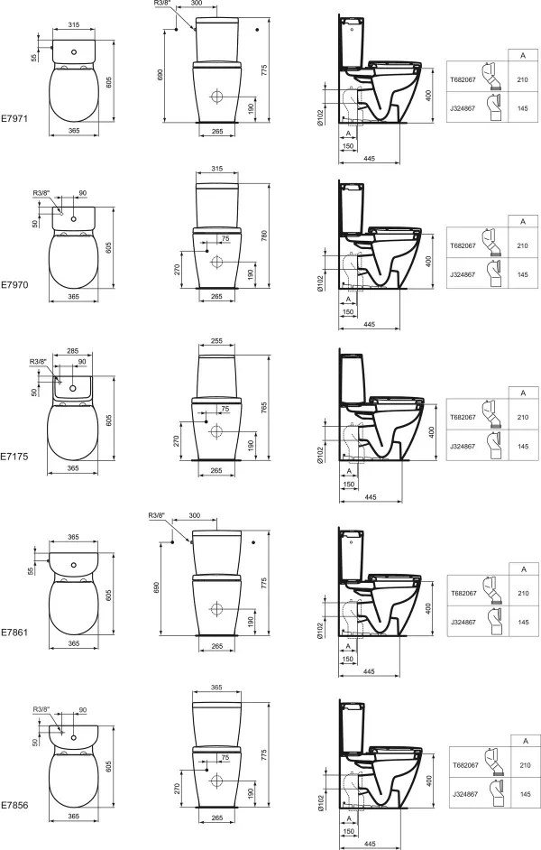 Vase wc - Vas wc pe pardoseala Ideal Standard Connect Space compact 60x36 cm, lipit de perete, alb, laguna.ro