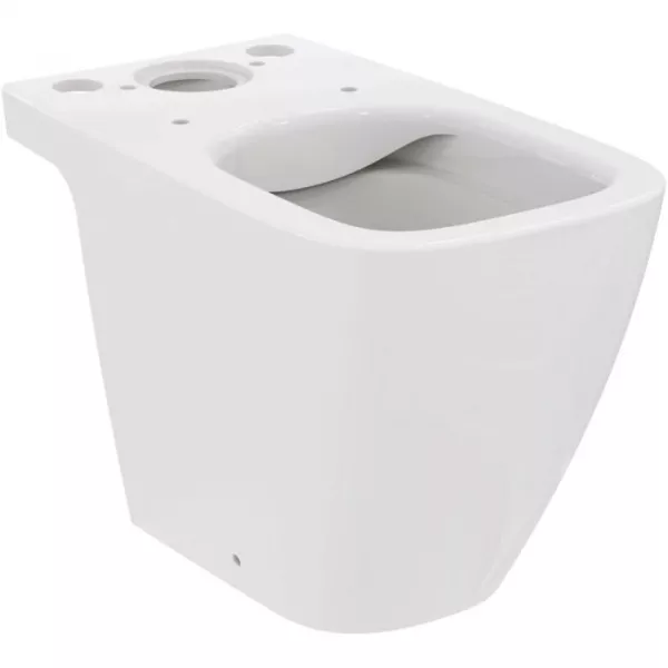 Vas wc pe pardoseala Ideal Standard i.Life S Rimless+ 60.5x36 cm pentru rezervor asezat, proiectie scurta si fixare ascunsa, alb